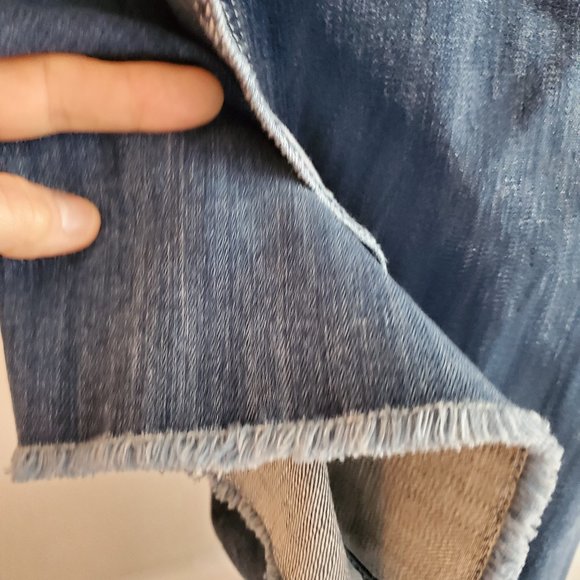 Maurice  Distressed Denim Skirt  1/2 - Picture 6 of 6